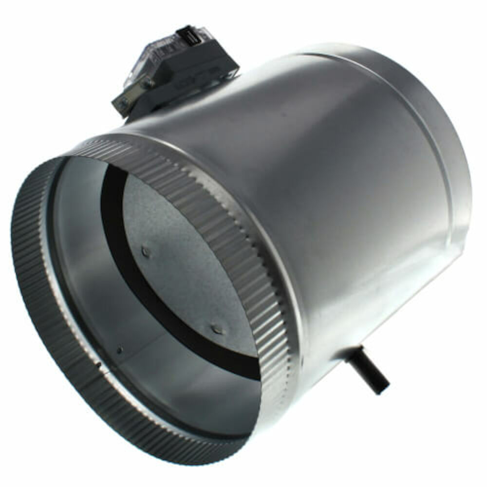 10 URD 10" Motorized Damper w/LED Light, Round, Steel, 24 VAC