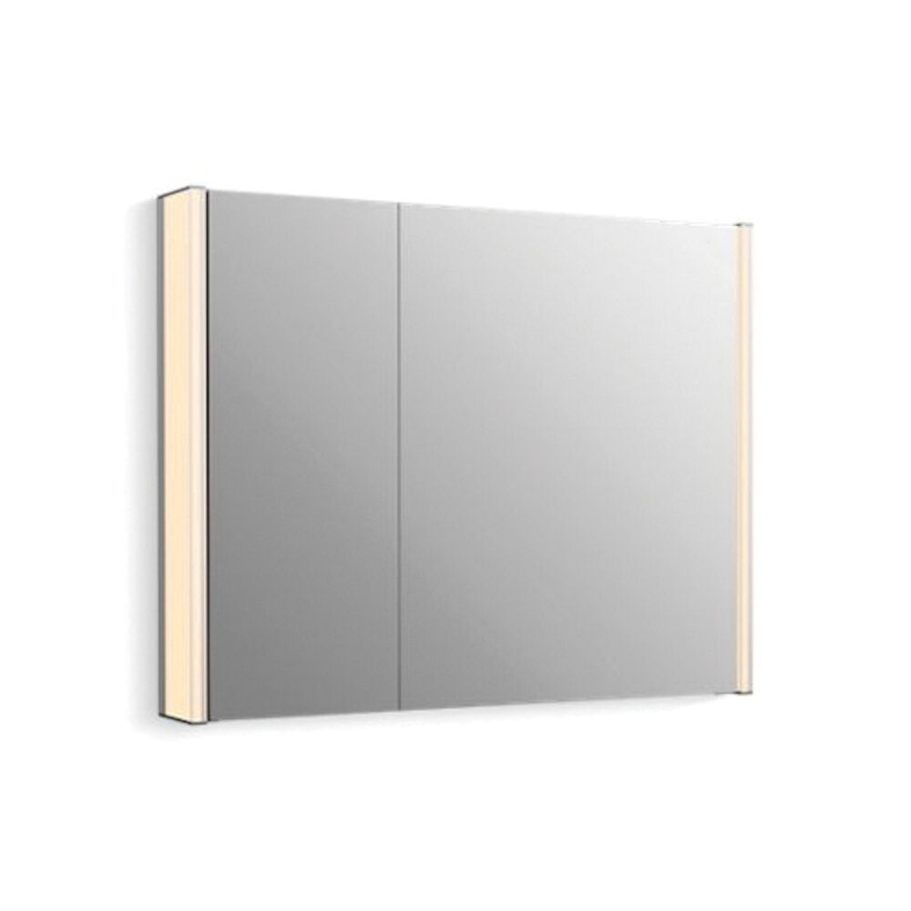 81146-SLE-DA1 Maxstow™ Lighted Medicine Cabinet, 32 in OAW x 24 in OAH, Aluminum, Dark Anodized Aluminum