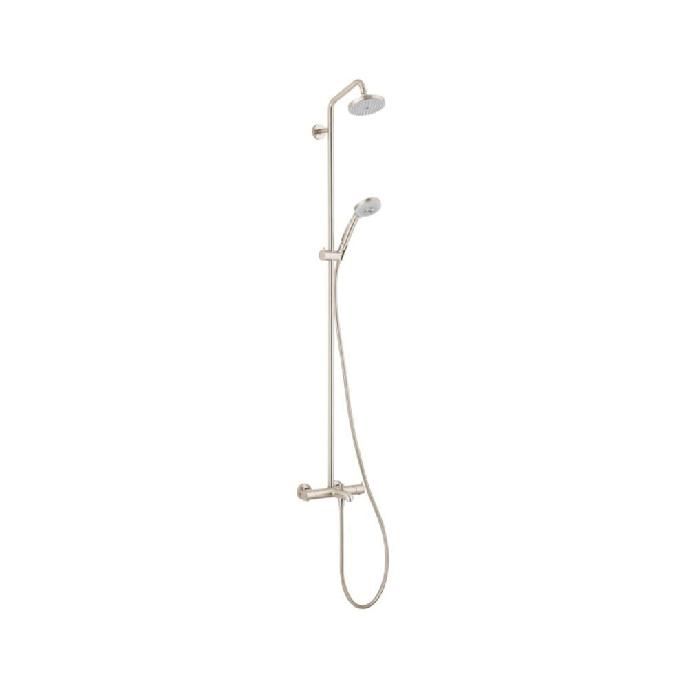 27143821 Croma Tub Shower Pipe, Full/Pulsating Massage/Intense Turbo Spray, Brushed Nickel