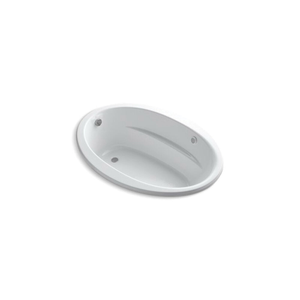 Kohler® 1162-S1W-0 Sunward® Bathtub, Whirlpool, Oval, 60 in L x 42 in W, End Drain, White