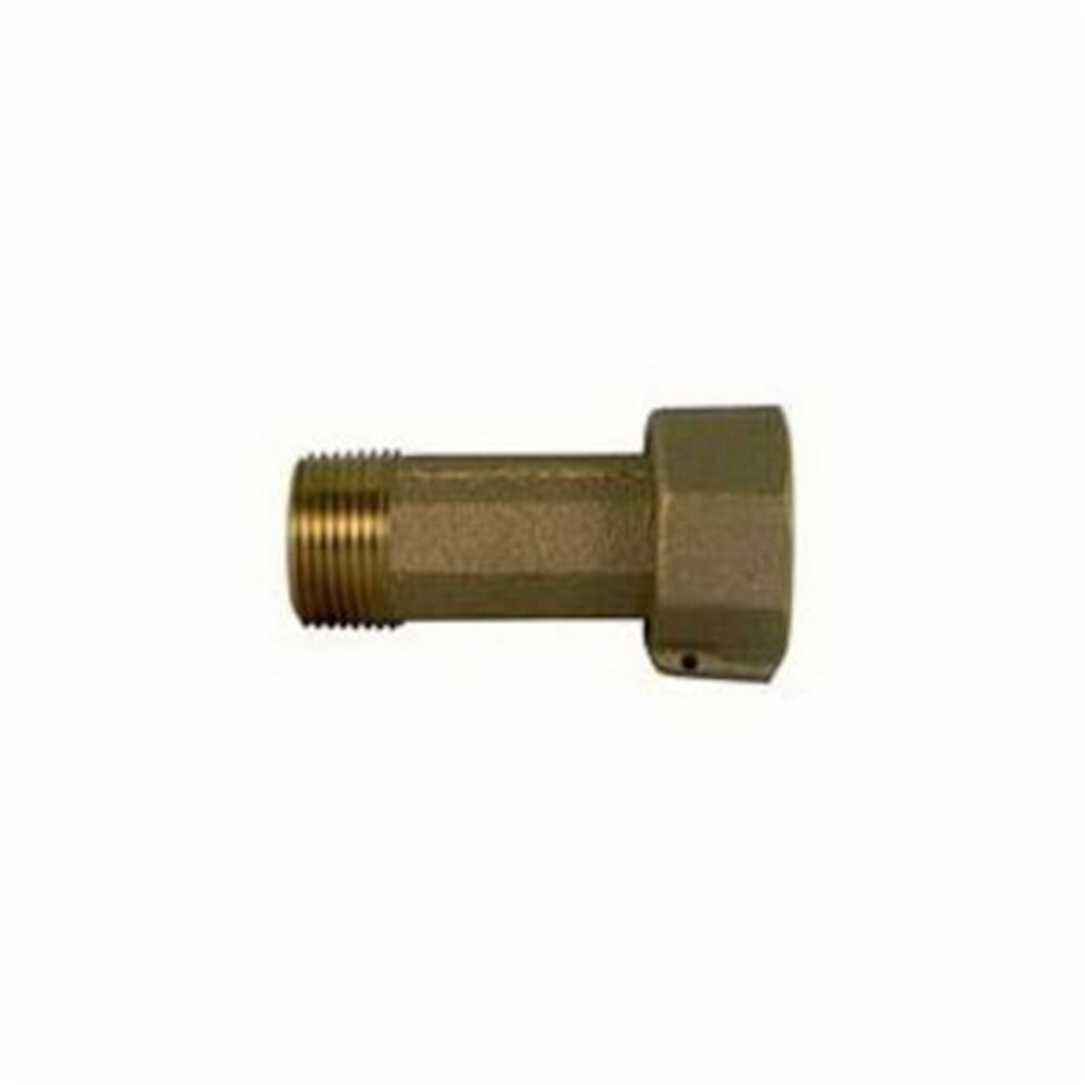 A.Y. McDonald 5124-110, 74620 Straight Meter Coupling, Domestic, 3/4 x 3/4 x 2-1/2 in Nominal, Wire Seal Hole x MNPT End Style, Brass
