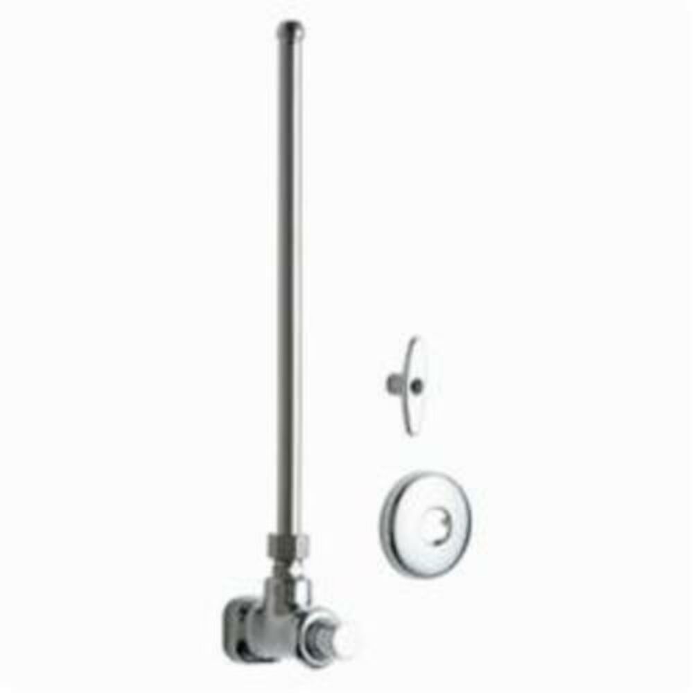 1005-ABCP Angle Stop Fitting With Supply Tube and Loose Key, Chrome Plated