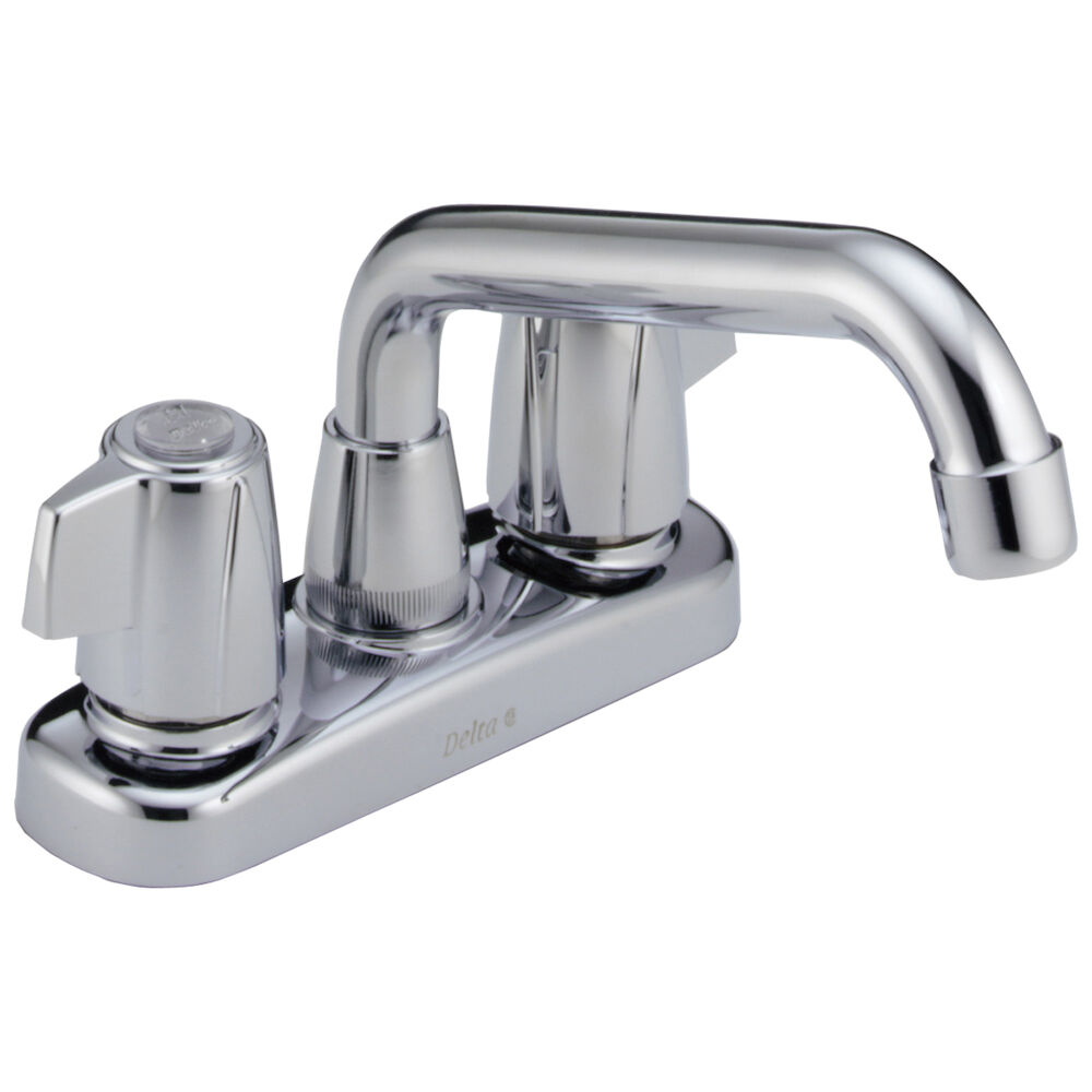 DELTA® 2123LF Classic™ Laundry Faucet, 4 in Center, Chrome Plated, 2 Handles, Import