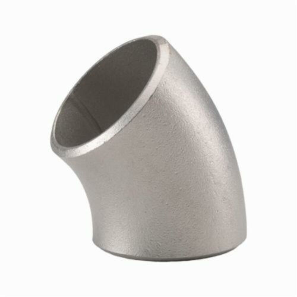 01402-08 Long Radius 45 deg Pipe Elbow, 1/2 in, Butt Weld, SCH 10S, 304/304L Stainless Steel, Import