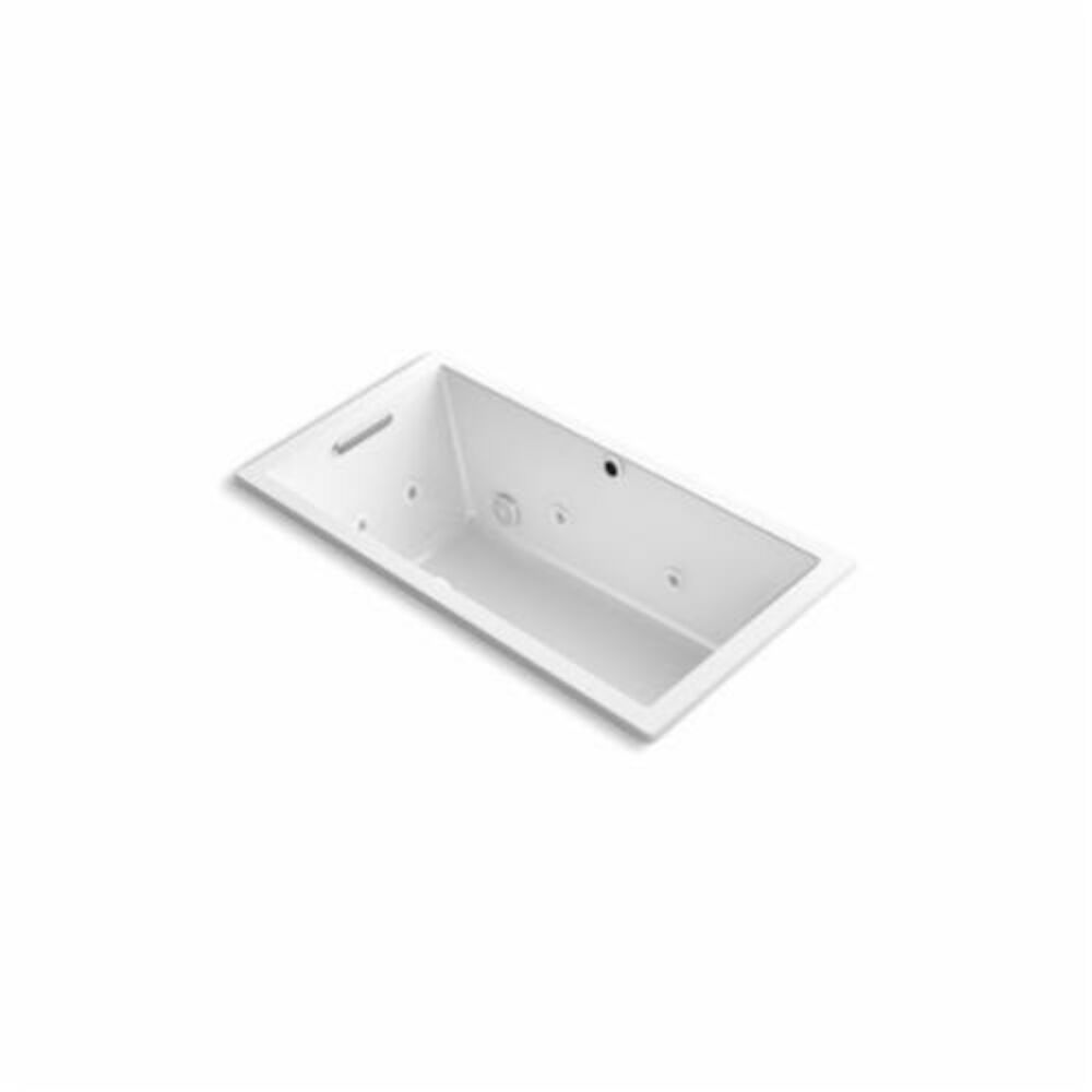 Kohler® 1168-XH2G-0 Underscore® Bathtub, BubbleMassage™ / Whirlpool, Rectangular, 60 in L x 32 in W, End Drain, White - Discontinued