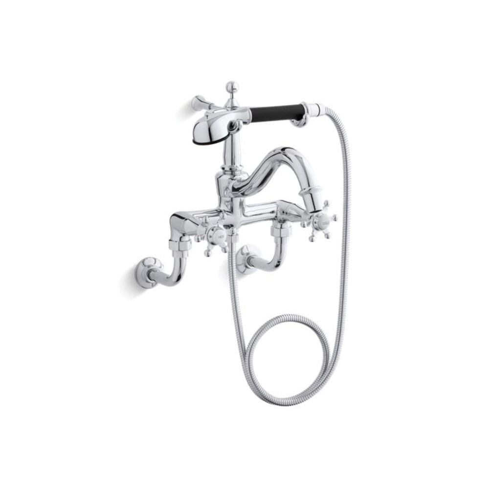110-3-CP Bathroom Faucet With Handshower, Polished Chrome