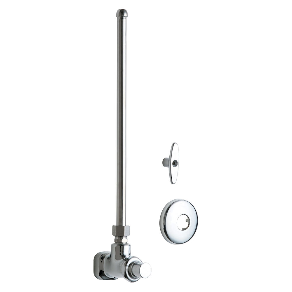 1016-ABCP Angle Stop Fitting With Supply Tube and Loose Key, Chrome Plated