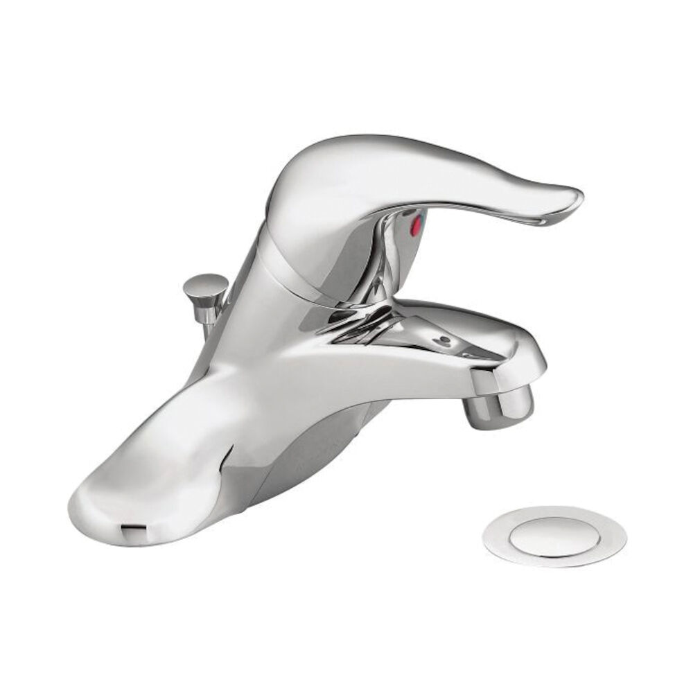 Moen® L64624 Centerset Bathroom Faucet, Chateau®, Chrome Plated, 1 Handles, Metal Pop-Up Drain, 1.5 gpm