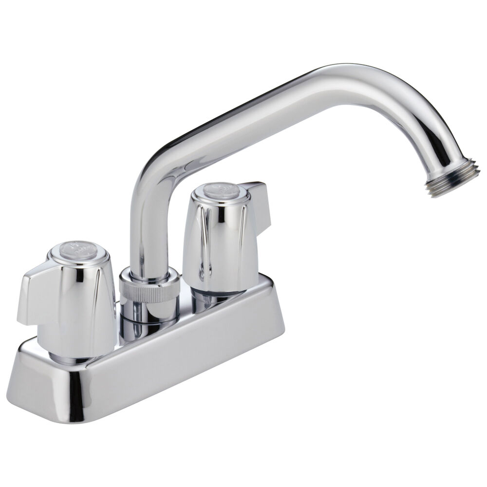 DELTA® 2131LF Classic™ Laundry Faucet, 4 in Center, Chrome Plated, 2 Handles, Import