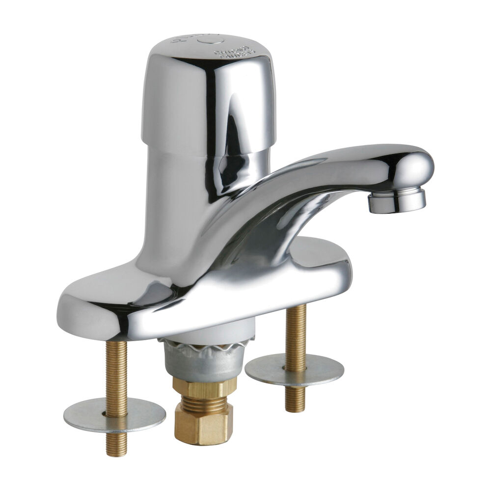 3400-ABCP Single Supply Metering Sink Faucet, Chrome Plated