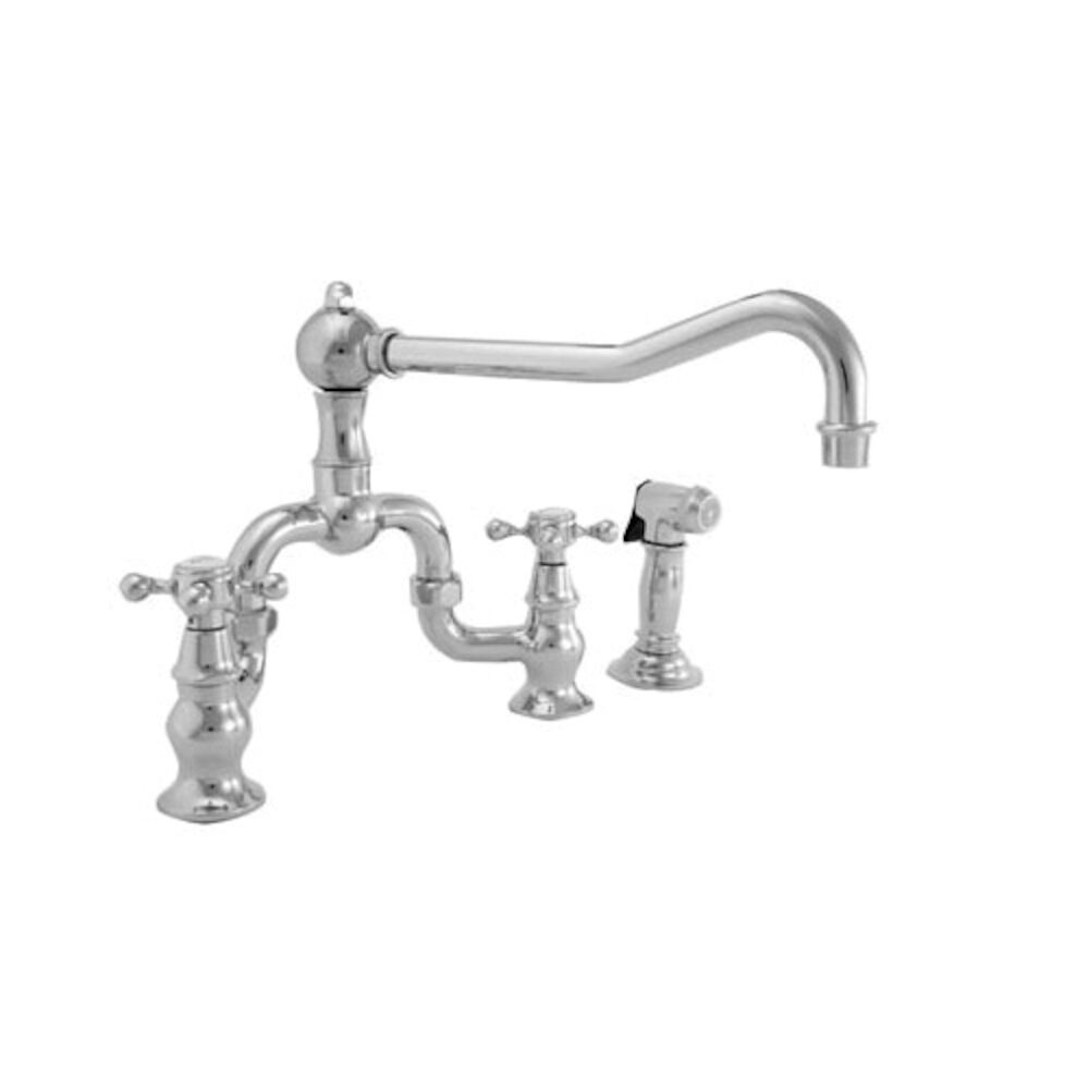 9452-1/26 Chesterfield Bridge Style Kitchen Faucet With Side Spray, Polished Chrome