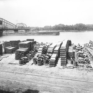 Pipe yard on the Mississippi River