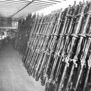 Rows of well pumps