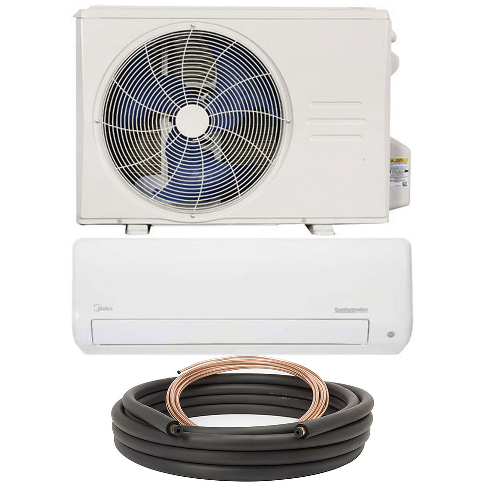 QUIETCOMFORT® SERIES Mini-Split Single-Zone Heat Pump Bundle: 1.5T LT <26.4SEER2 SZ HP 208/230, 1.5T HIGH WALL INDOOR HP 208/230, 50' Line Set
