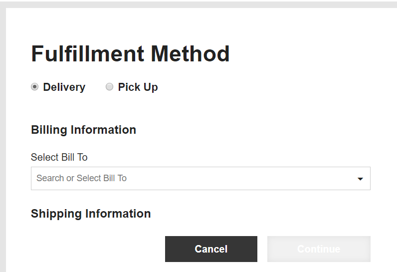 Fulfillment Method options