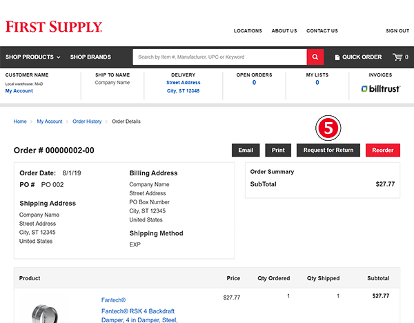 Product return
