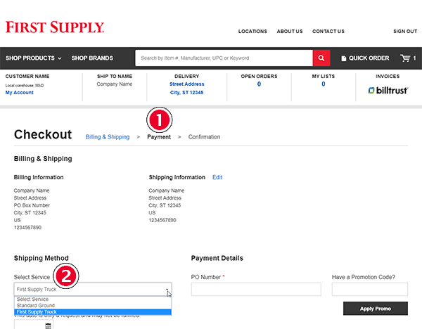 Change shipping option