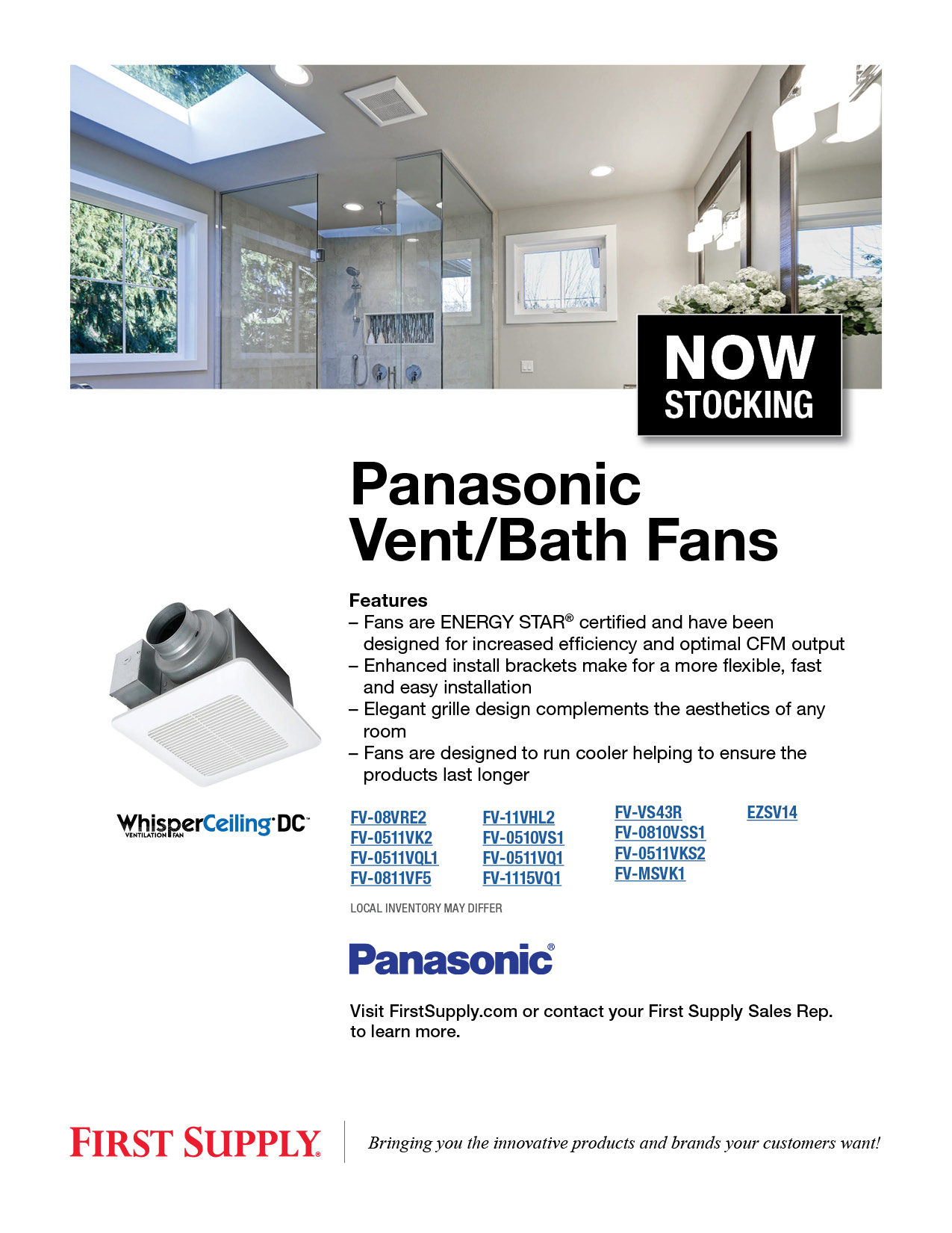 Panasonic Vent/Bath Fans