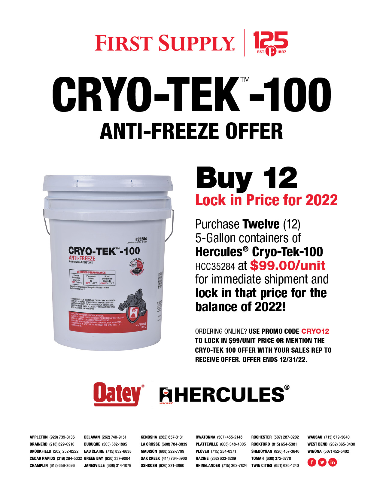 Cryo-Tek-100 Anti-Freeze Offer